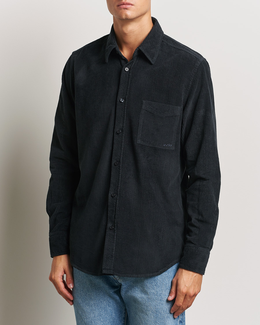 Uomini | Casual | BOSS ORANGE | Relegant Corduroy Shirt Dark Blue