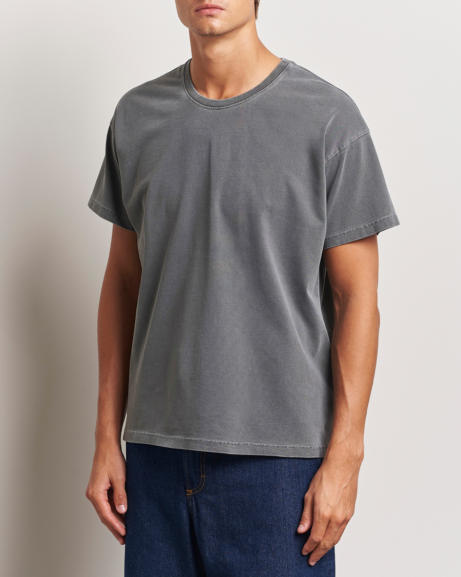 Uomini | T-Shirts | Jeanerica | Ruben Crew Neck T-Shirt Washed Black