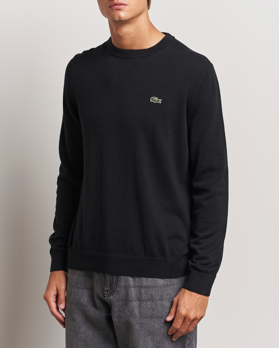 Uomini | Abbigliamento | Lacoste | Cotton Knitted Sweater Black