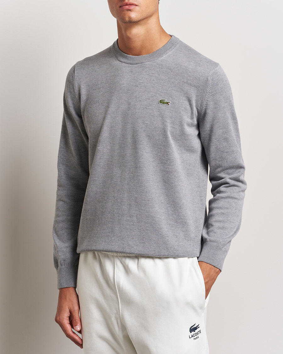 Uomini | Abbigliamento | Lacoste | Cotton Knitted Sweater Silver Chine