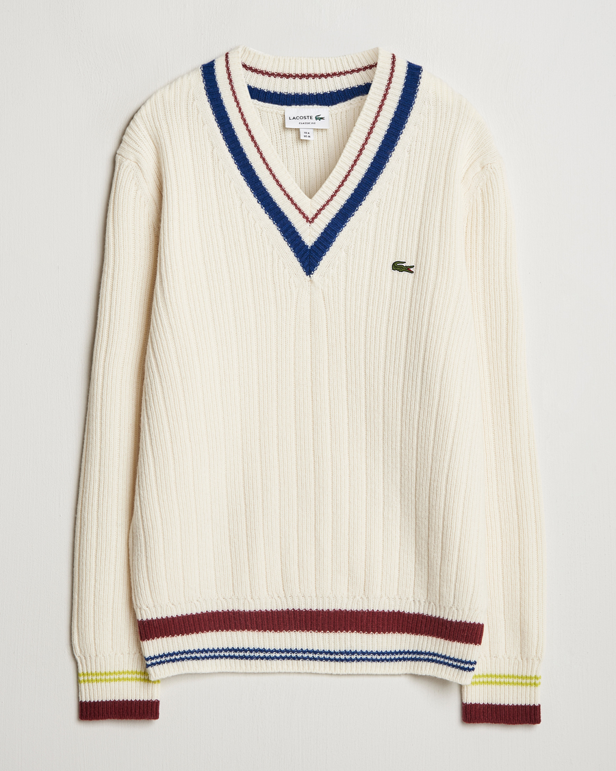 Uomini | Maglieria | Lacoste | Retro Tennis Wool V-Neck Lapland