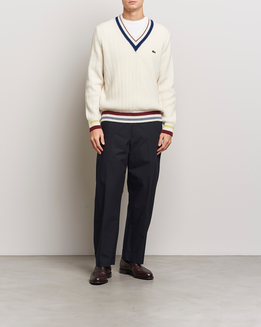 Uomini | Maglieria | Lacoste | Retro Tennis Wool V-Neck Lapland