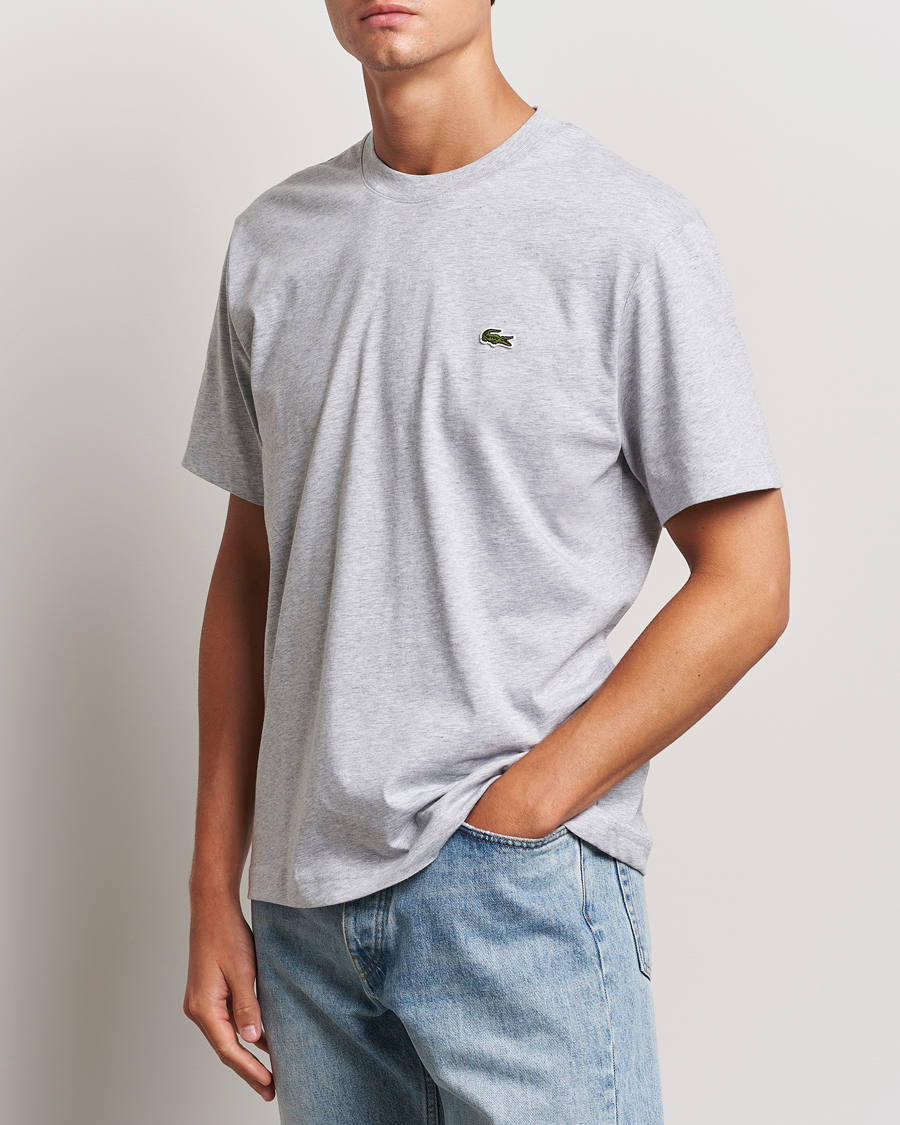 Uomini |  | Lacoste | Crew Neck T-Shirt Silver Chine