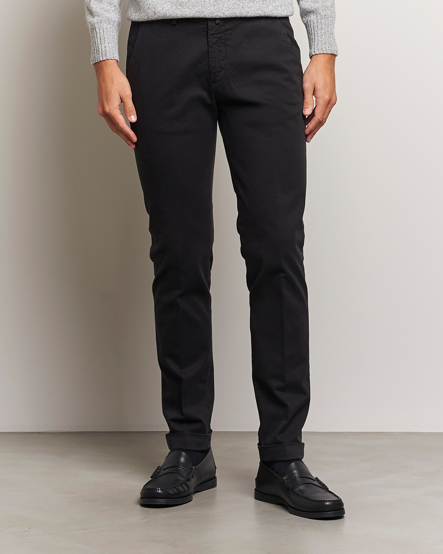 Uomini | Pantaloni | Briglia 1949 | Slim Fit Cotton Stretch Chino Black