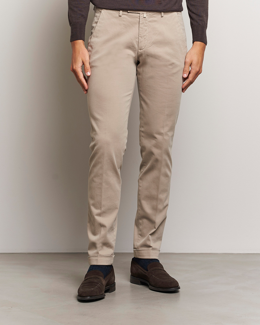 Uomini | Briglia 1949 | Briglia 1949 | Slim Fit Cotton Stretch Chino Beige