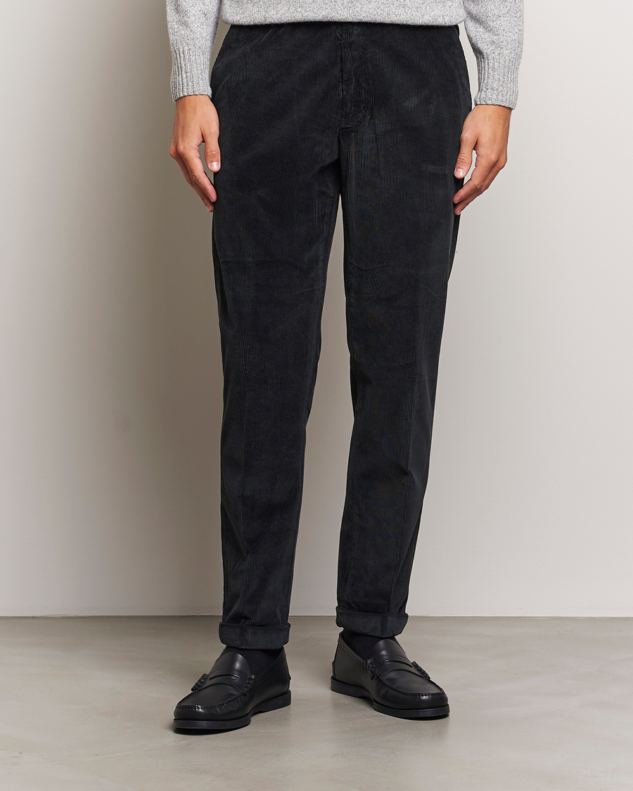 Uomini | Pantaloni a coste | Briglia 1949 | Easy Fit Corduroy Trousers Black