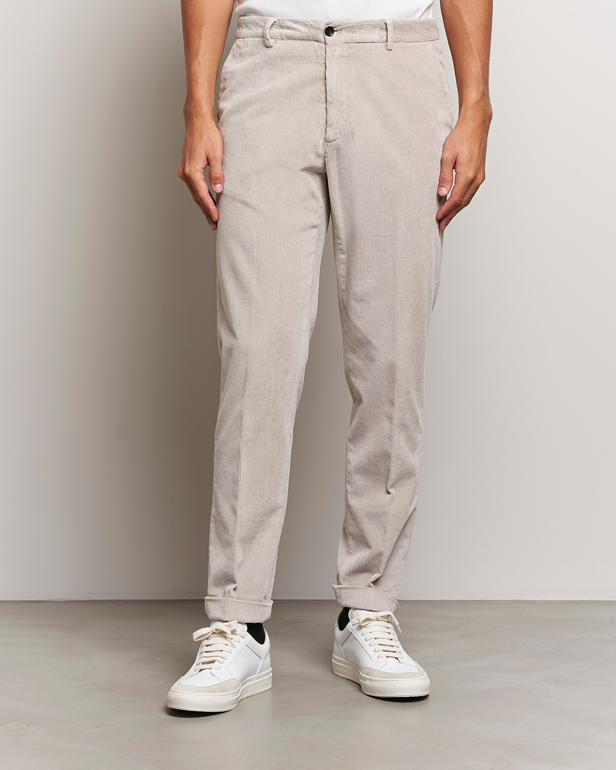 Uomini | Pantaloni | Briglia 1949 | Easy Fit Corduroy Trousers Beige