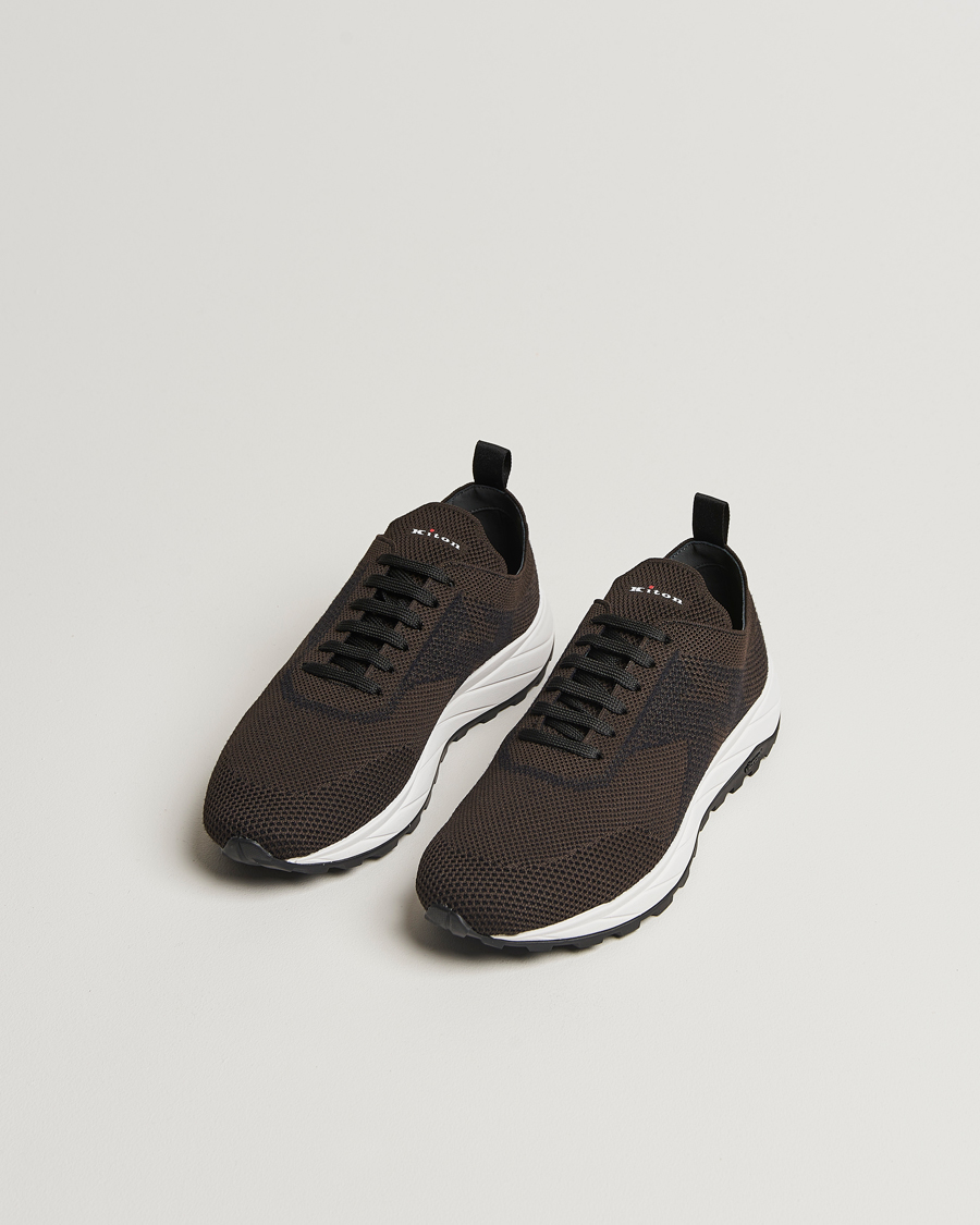 Uomini | Sneakers | Kiton | Running Sneakers Dark Brown