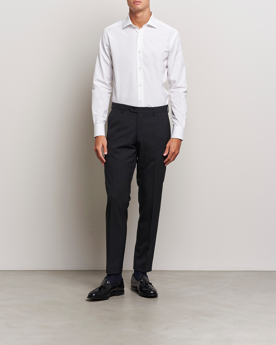 Uomini | Quiet Luxury | Brioni | Slim Fit Dress Shirt White