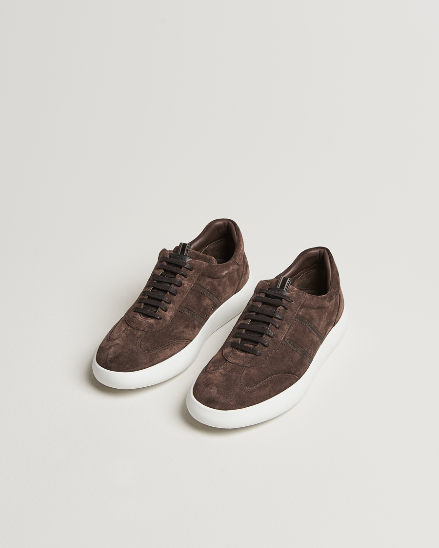 Uomini |  | Brioni | Cassetta Sneakers Dark Brown Suede