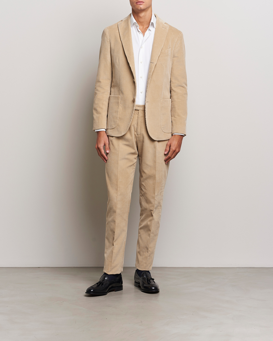 Uomini | Abiti a due pezzi | Boglioli | K Jacket Wale Corduroy Suit Beige