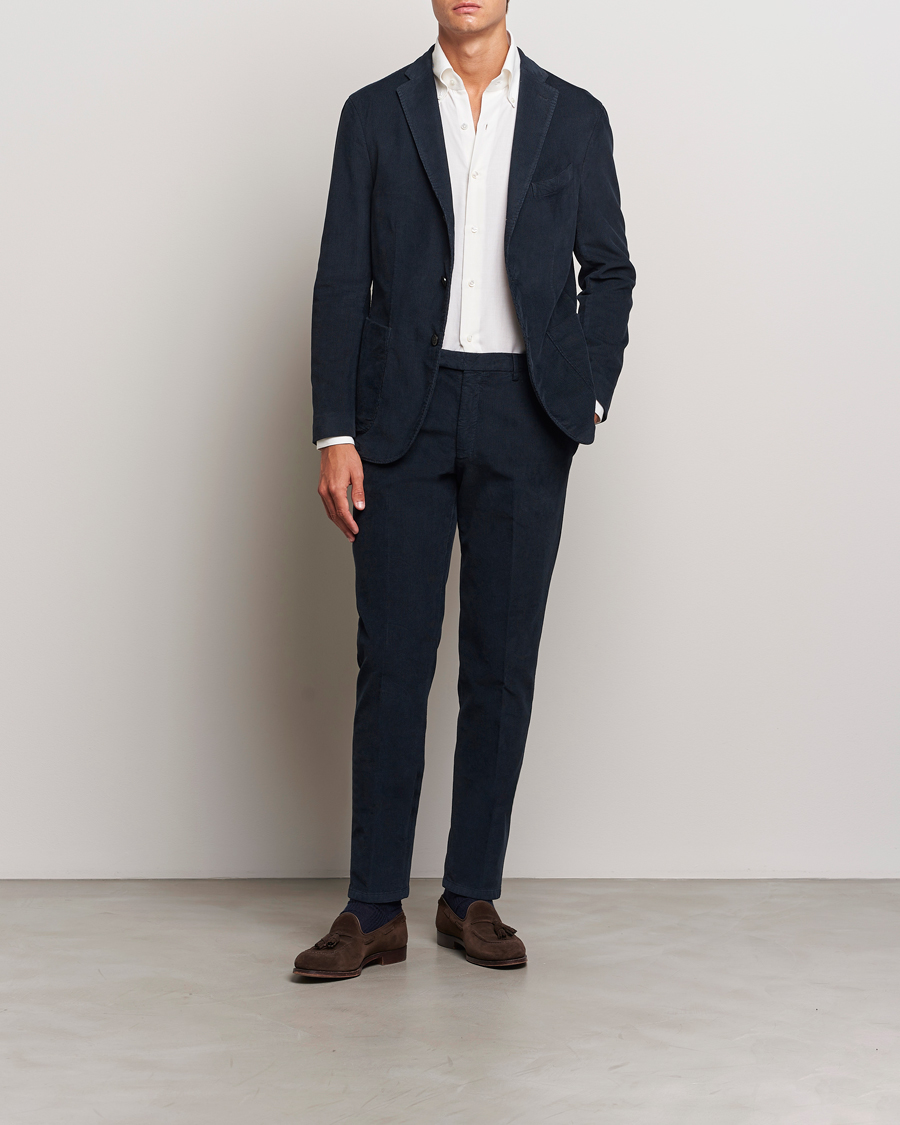 Uomini | Abiti | Boglioli | K Jacket Baby Corduroy Suit Navy