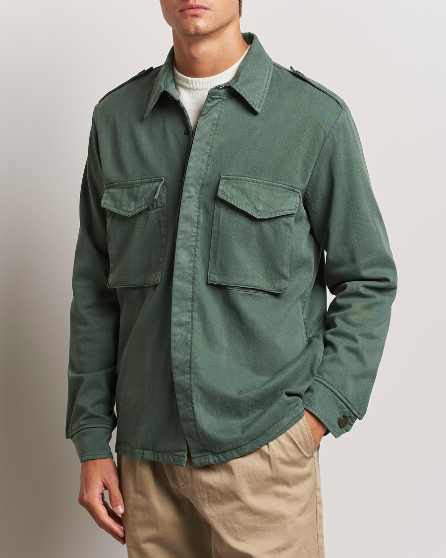 Uomini | Abbigliamento | Aspesi | Twill Cotton Shirt Jacket Green