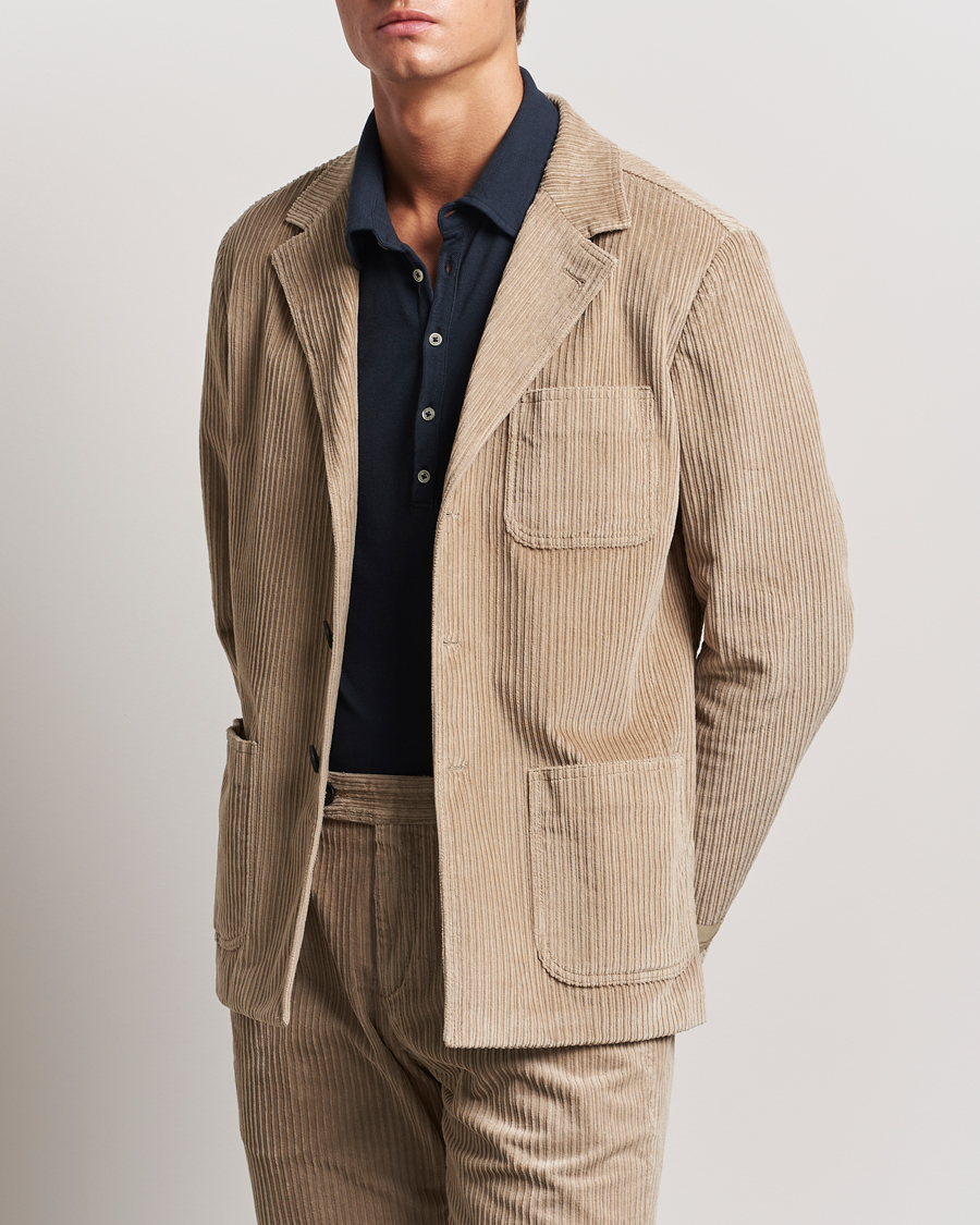 Uomini | Giacche leggere | Massimo Alba | Baglietto Wale Corduroy Jacket Beige