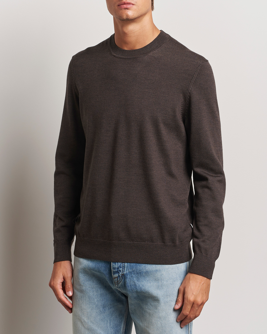 Uomini |  | NN07 | Ted Merino Crew Neck Pullover Demitase Brown