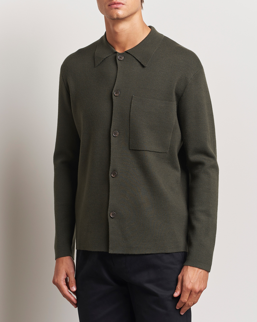 Uomini |  | NN07 | Jonas Cotton/Modal Cardigan Dark Army