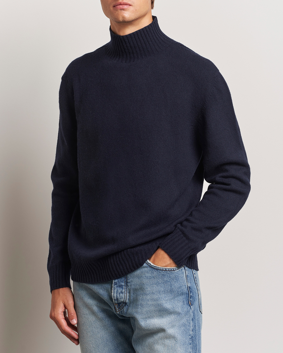 Uomini | Business & Beyond | NN07 | Clark Wool Knitted Polo Navy Blue