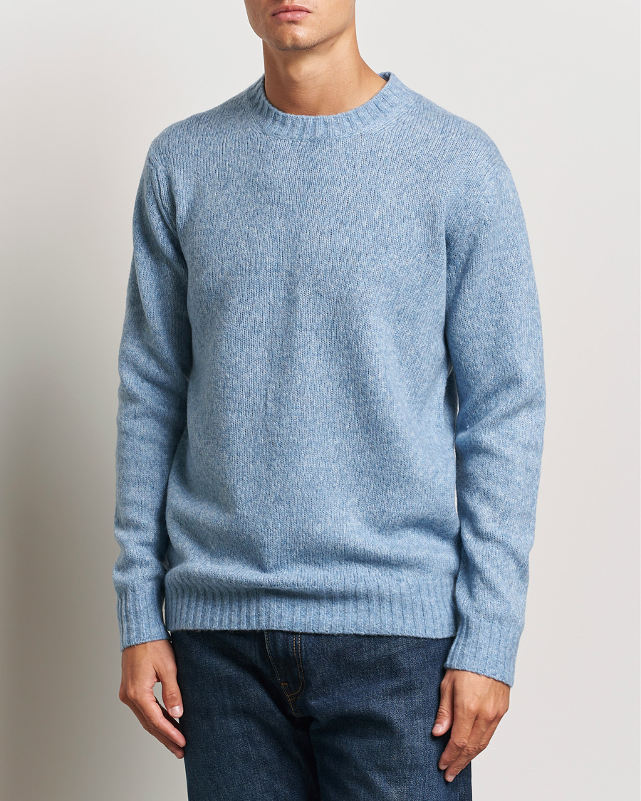 Uomini |  | NN07 | Lee Brushed Wool Crew Neck Tink Blue