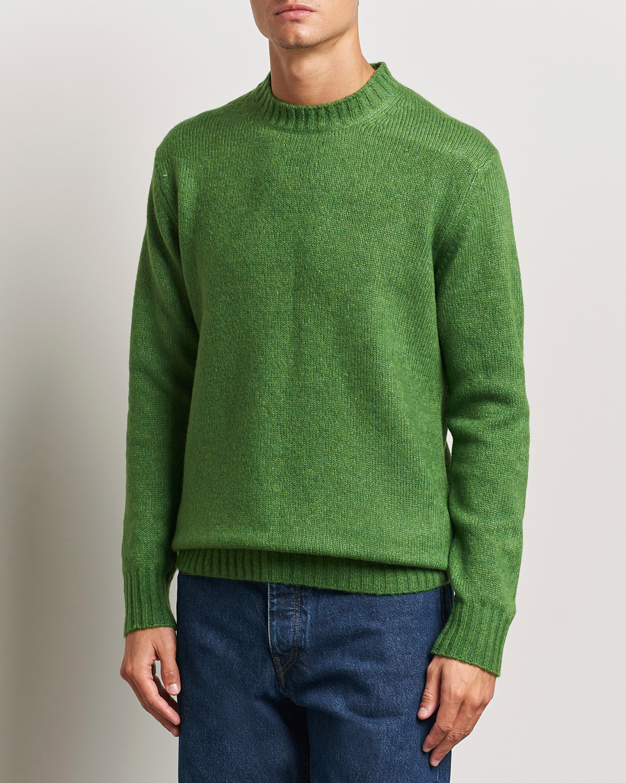 Uomini |  | NN07 | Lee Brushed Wool Crew Neck Kale Green