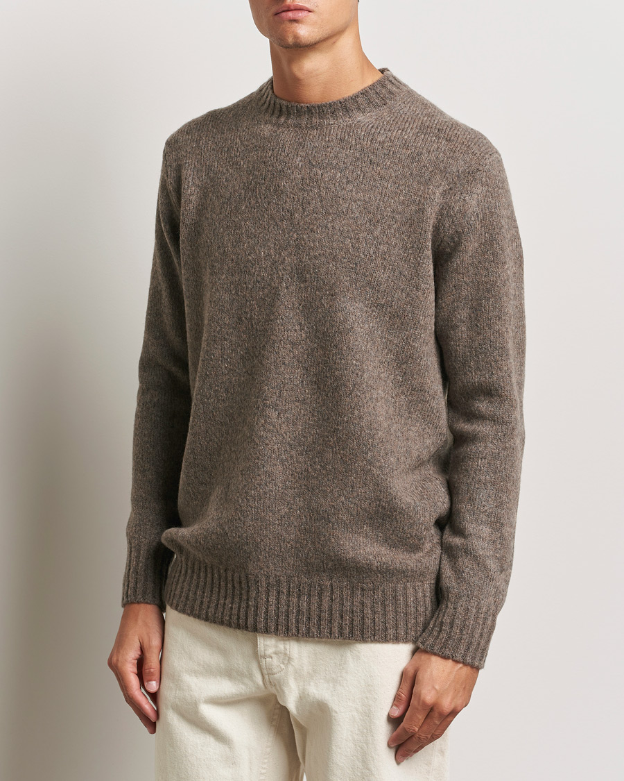 Uomini |  | NN07 | Lee Brushed Wool Crew Neck Tarmac