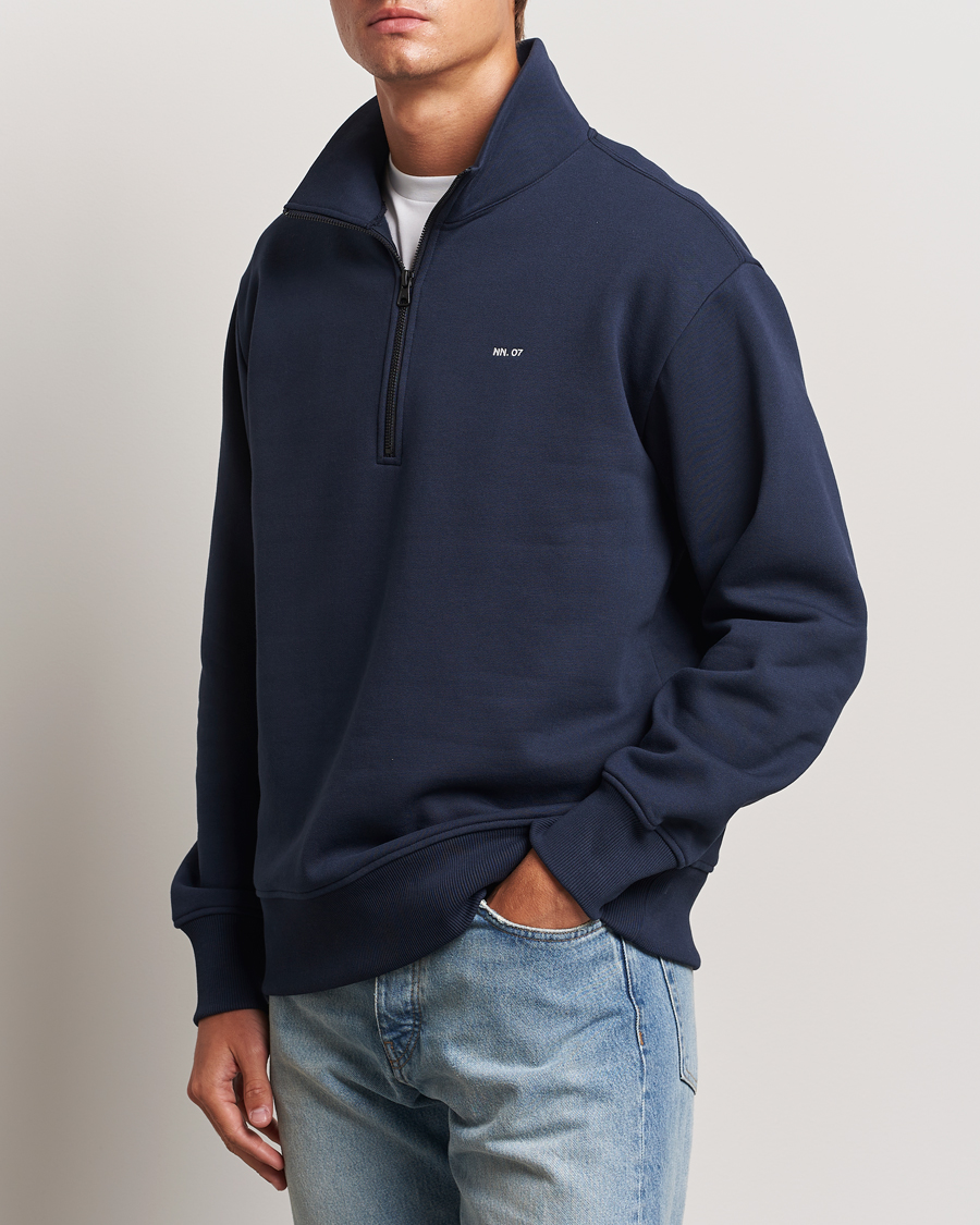 Uomini | Abbigliamento | NN07 | Briggs Half Zip Sweatshirt Navy Blue