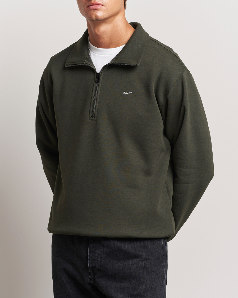 Uomini | Half-zip | NN07 | Briggs Half Zip Sweatshirt Dark Army