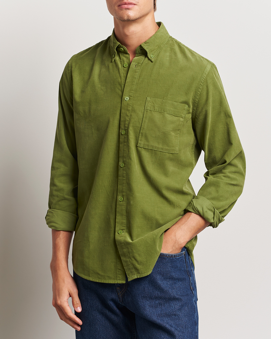 Uomini | NN07 | NN07 | Arne Baby Cord Shirt Cedar Green