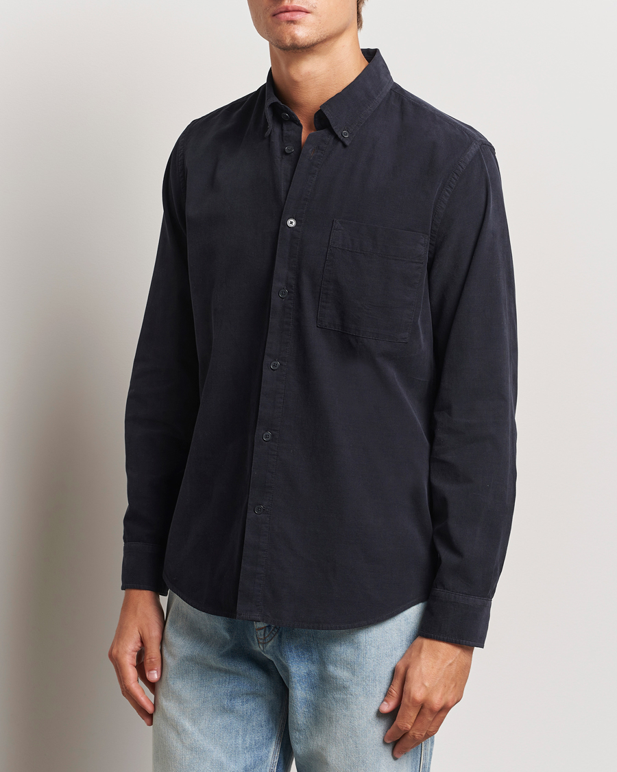 Uomini | Casual | NN07 | Arne Baby Cord Shirt Black