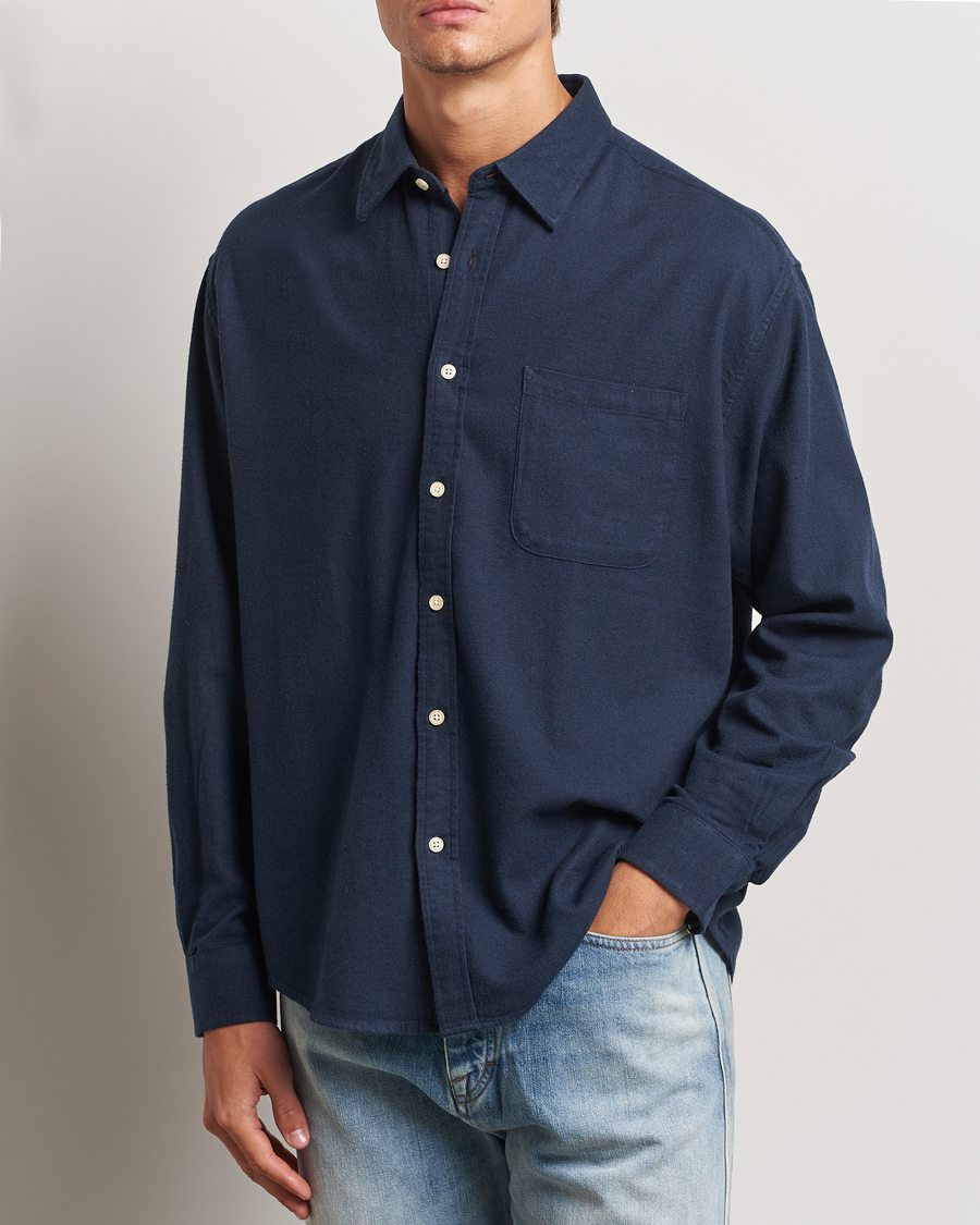 Uomini | Camicie di flanella | NN07 | Deon Flannel Shirt Navy Blue