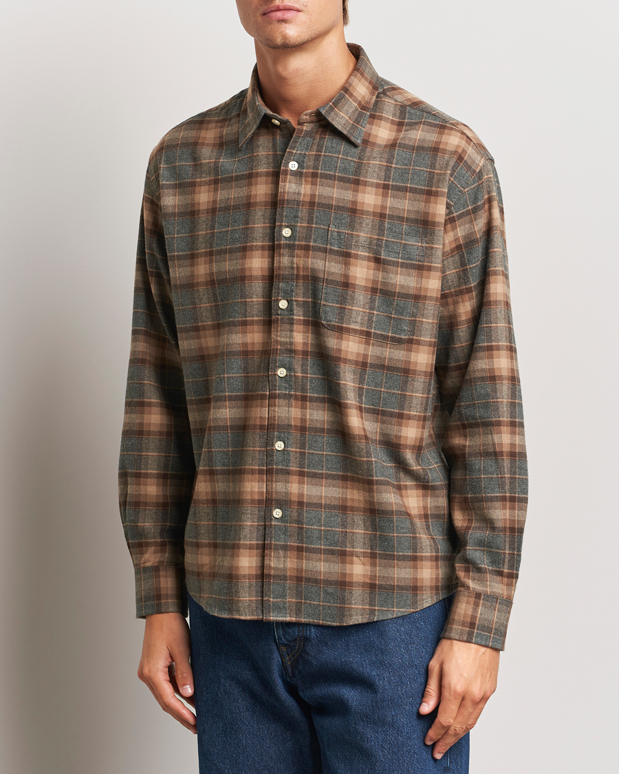 Uomini | Casual | NN07 | Deon Flannel Shirt Brown/Grey