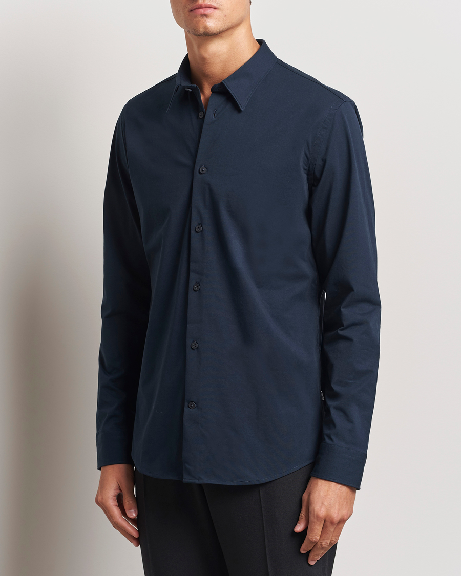 Uomini | Camicie casual | NN07 | Elian Mercerized Cotton Shirt Navy Blue