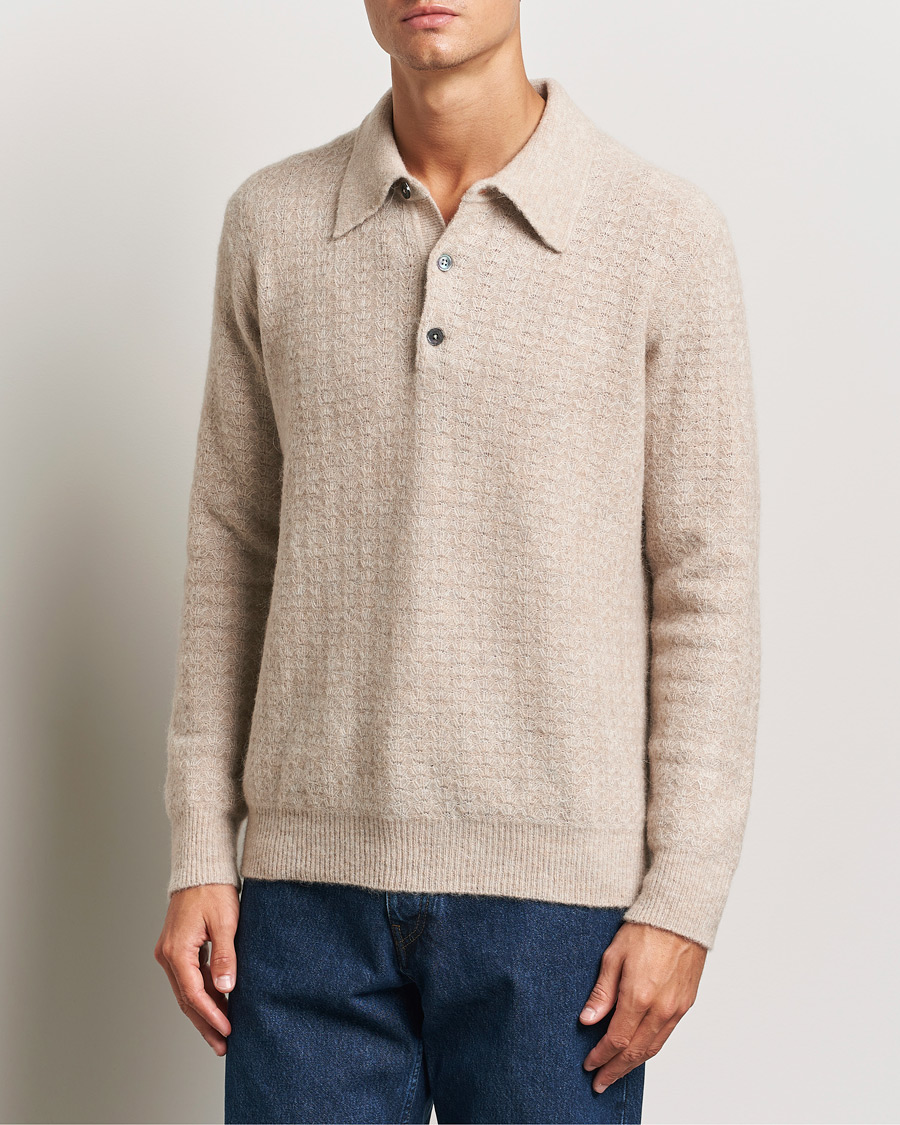 Uomini | Business & Beyond | NN07 | Alfie Alpaca Knitted Polo Greige