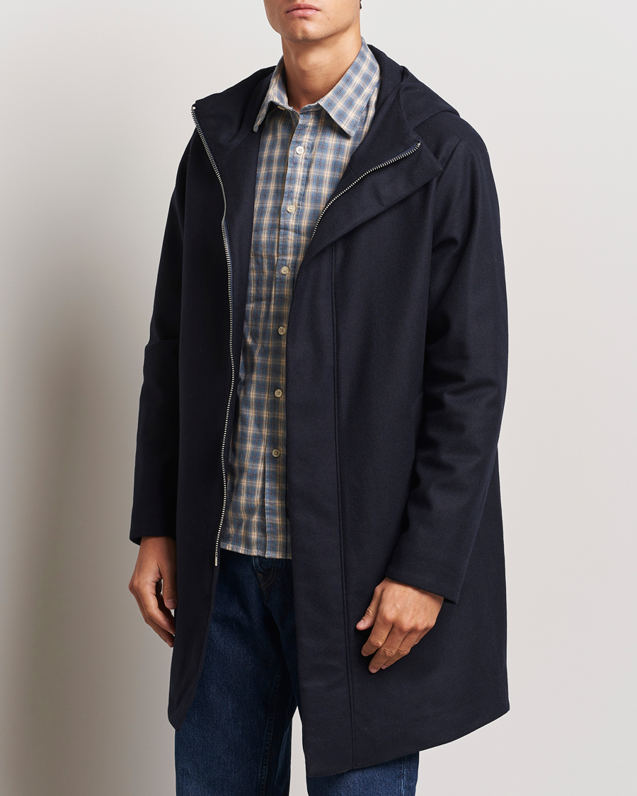 Uomini |  | NN07 | Knox Hooded Coat Navy Blue