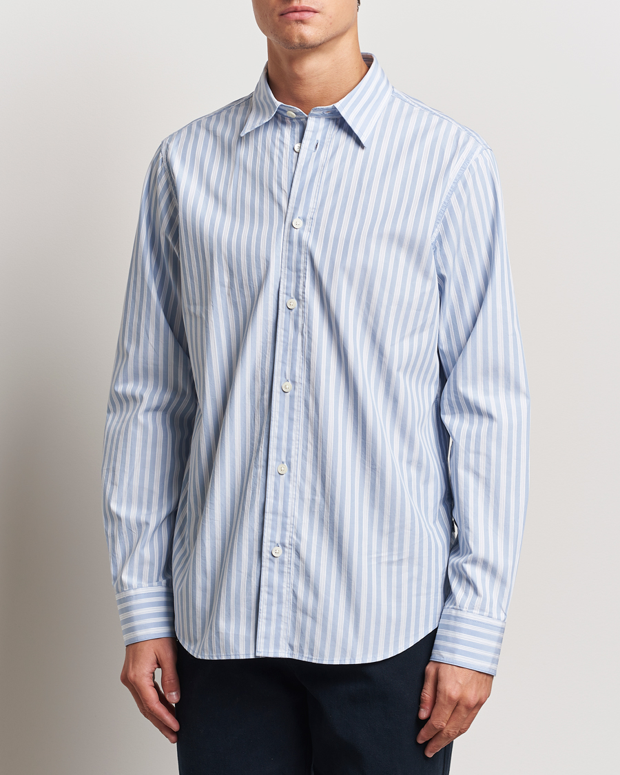 Uomini | NN07 | NN07 | Colby Poplin Striped Shirt Blue/White