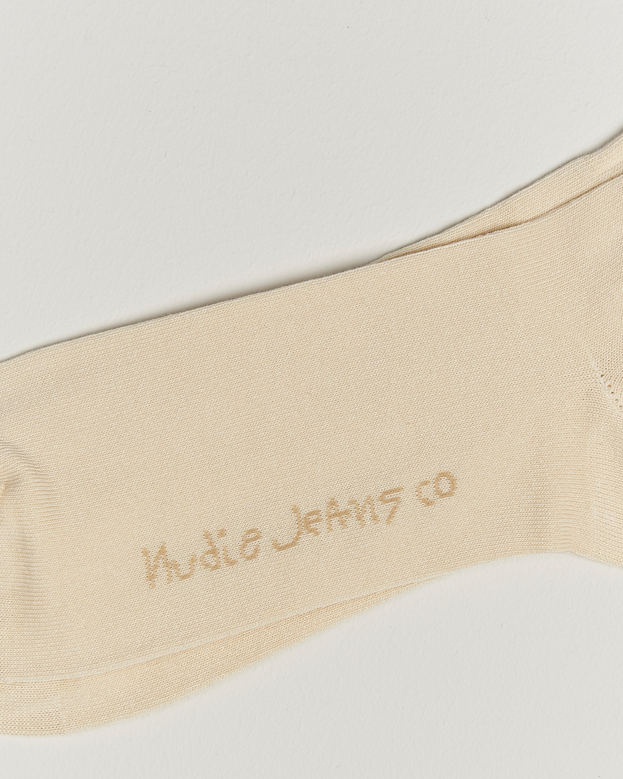 Uomini | Calzini per tutti i giorni | Nudie Jeans | Amundsson Tennis Socks Off White/Black