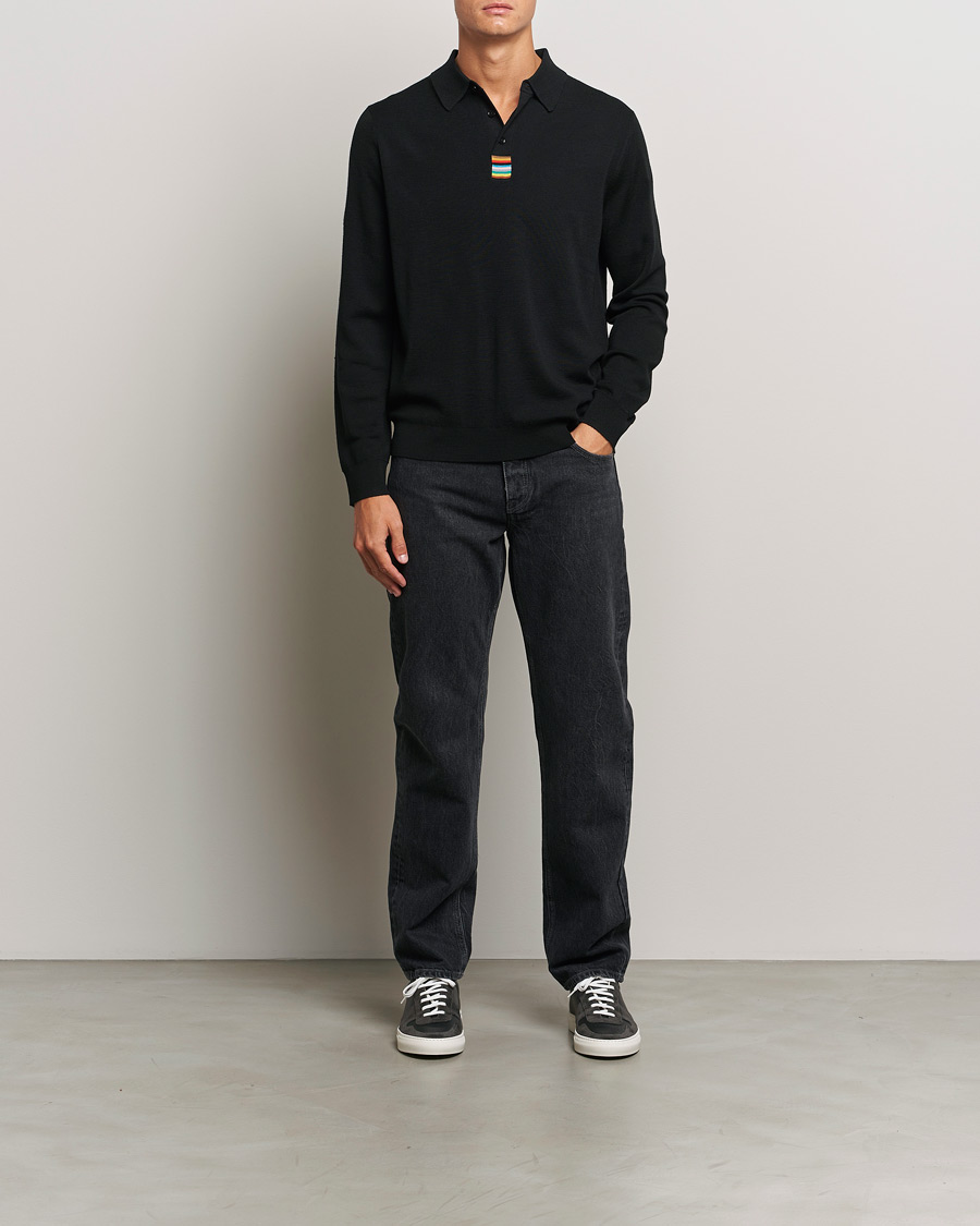 Uomini | Maglieria | Paul Smith | Merino Knitted Polo Black