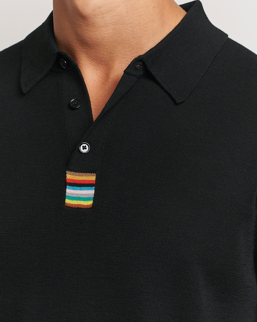 Uomini | Maglieria | Paul Smith | Merino Knitted Polo Black