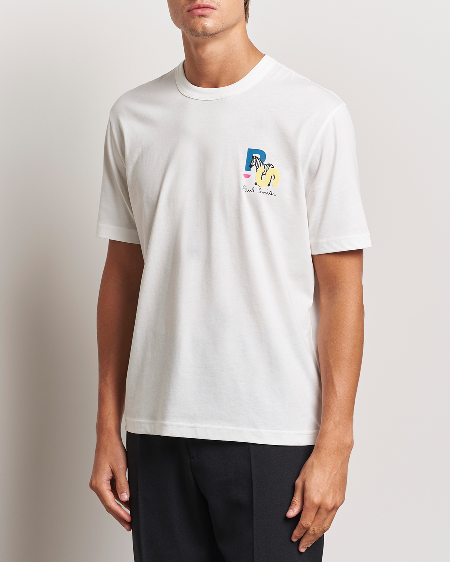 Uomini | Magliette bianche | PS Paul Smith | PS Zebra Crew Neck T-Shirt White