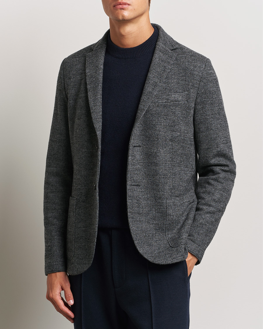 Uomini | Blazer di lana | Harris Wharf London | Two Button Prince Of Wales Blazer Grey/Black