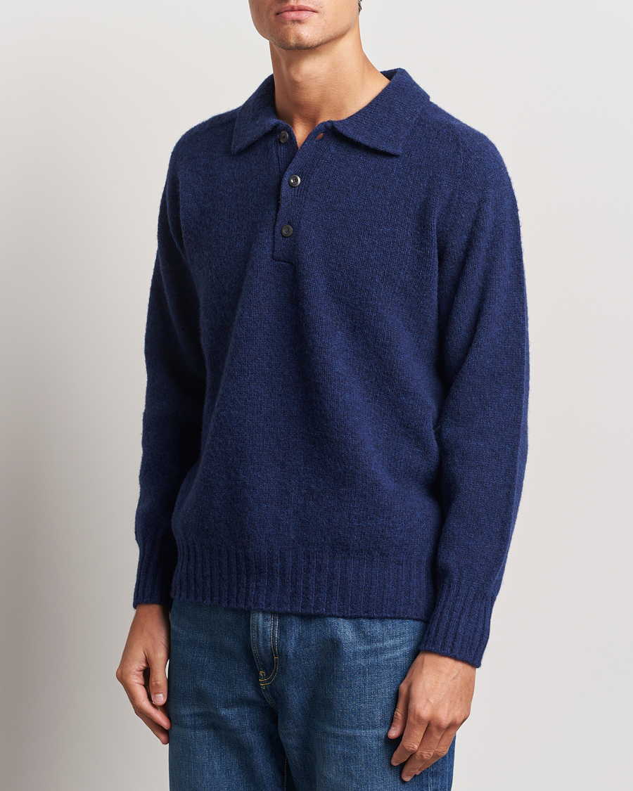 Uomini |  | Howlin\' | Brushed Wool Polo Magic Blue