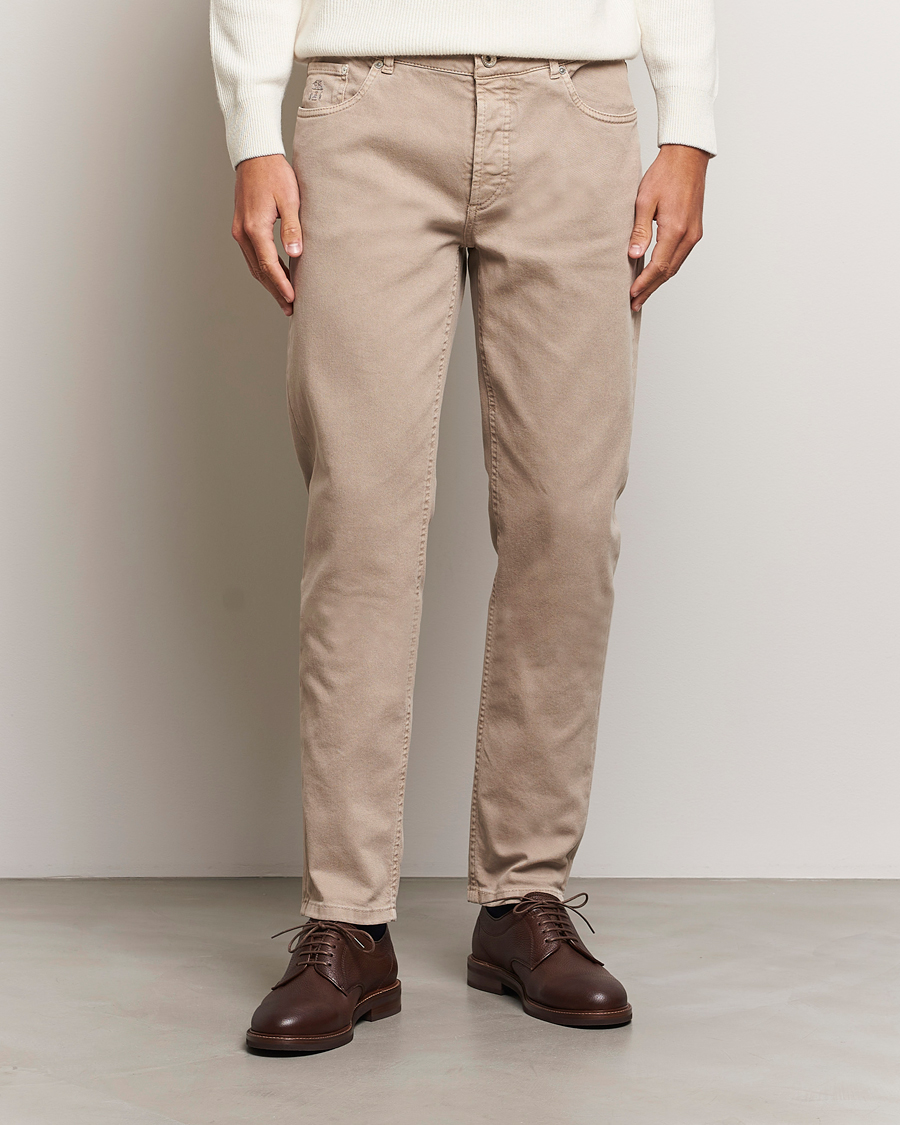 Uomini | Quiet Luxury | Brunello Cucinelli | Traditional Fit 5-Pocket Pants Beige