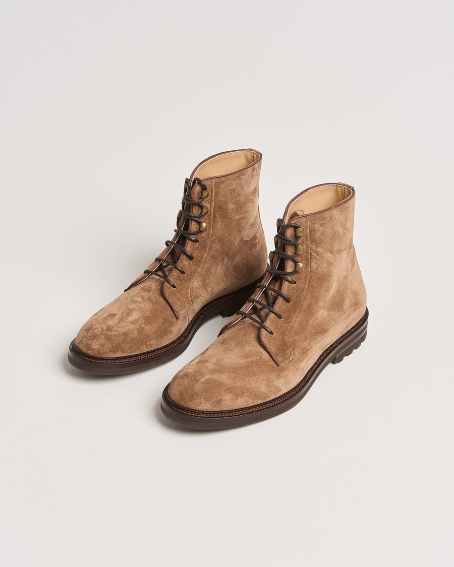 Uomini | Stivali con lacci | Brunello Cucinelli | Lace Up Boots Brown Suede