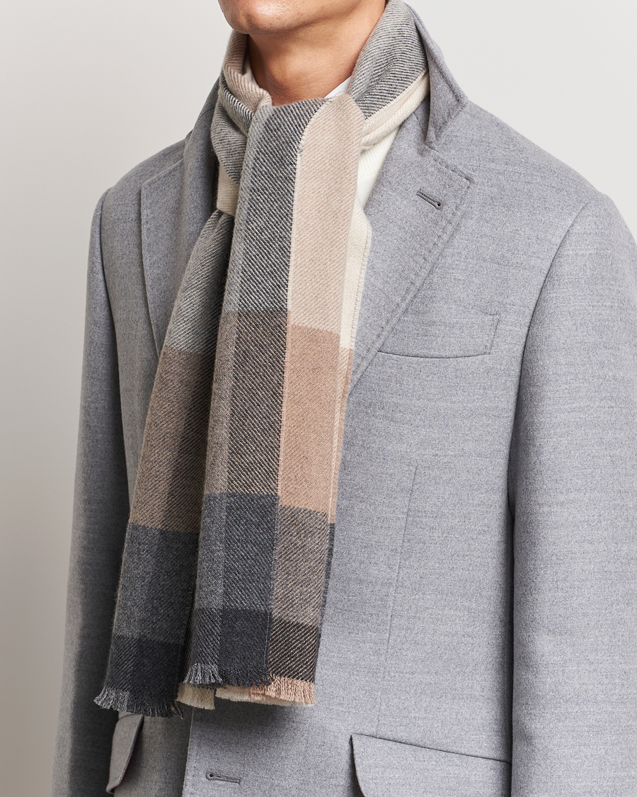 Uomini | Sciarpe | Brunello Cucinelli | Wool/Cashmere Scarf Grey/Beige