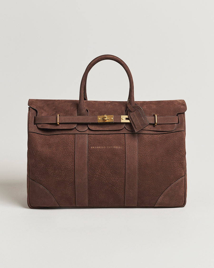 Uomini | Brunello Cucinelli Grain Leather Holdall Dark Brown | Brunello Cucinelli | Grain Leather Holdall Dark Brown