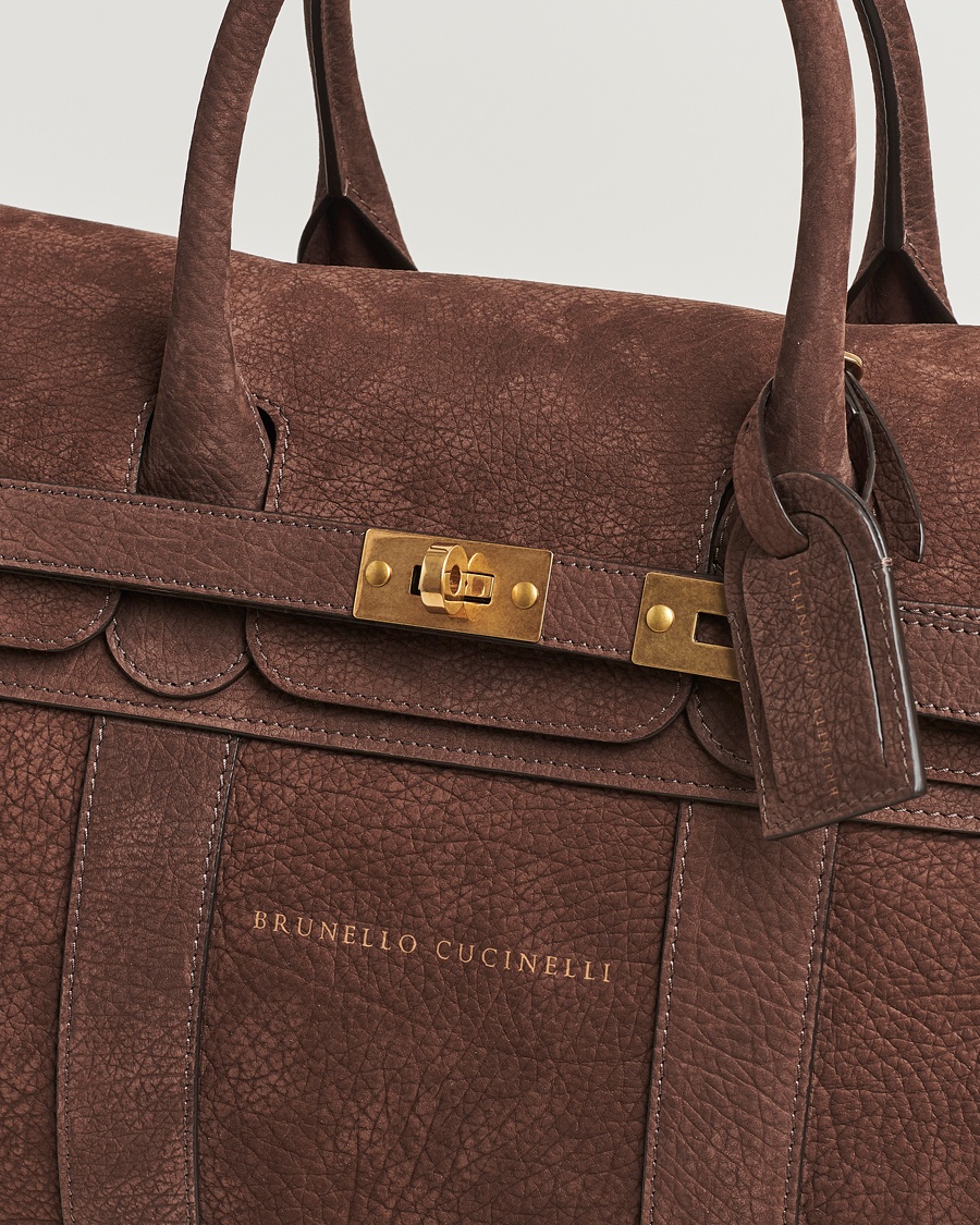 Uomini | Brunello Cucinelli Grain Leather Holdall Dark Brown | Brunello Cucinelli | Grain Leather Holdall Dark Brown