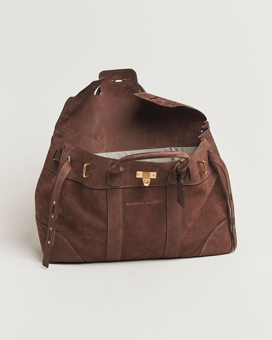 Uomini | Brunello Cucinelli Grain Leather Holdall Dark Brown | Brunello Cucinelli | Grain Leather Holdall Dark Brown