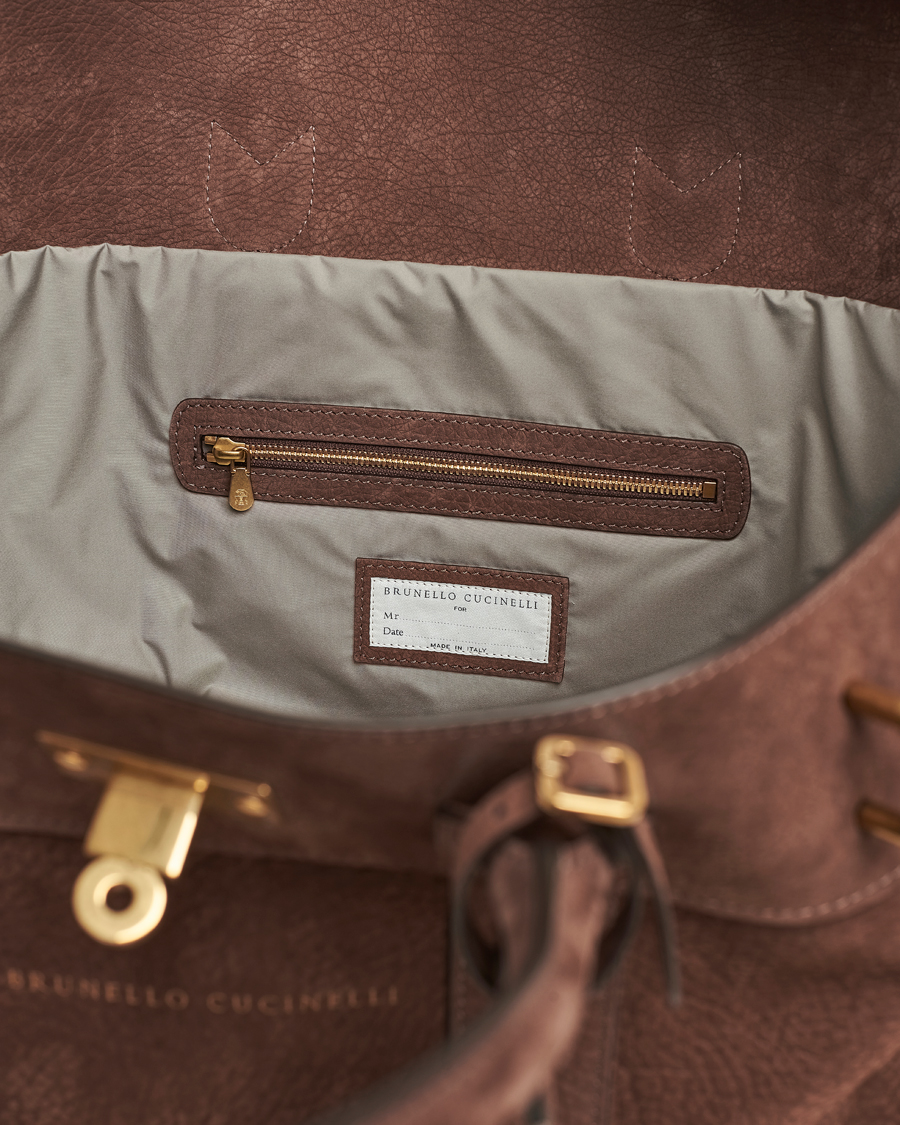 Uomini | Brunello Cucinelli Grain Leather Holdall Dark Brown | Brunello Cucinelli | Grain Leather Holdall Dark Brown