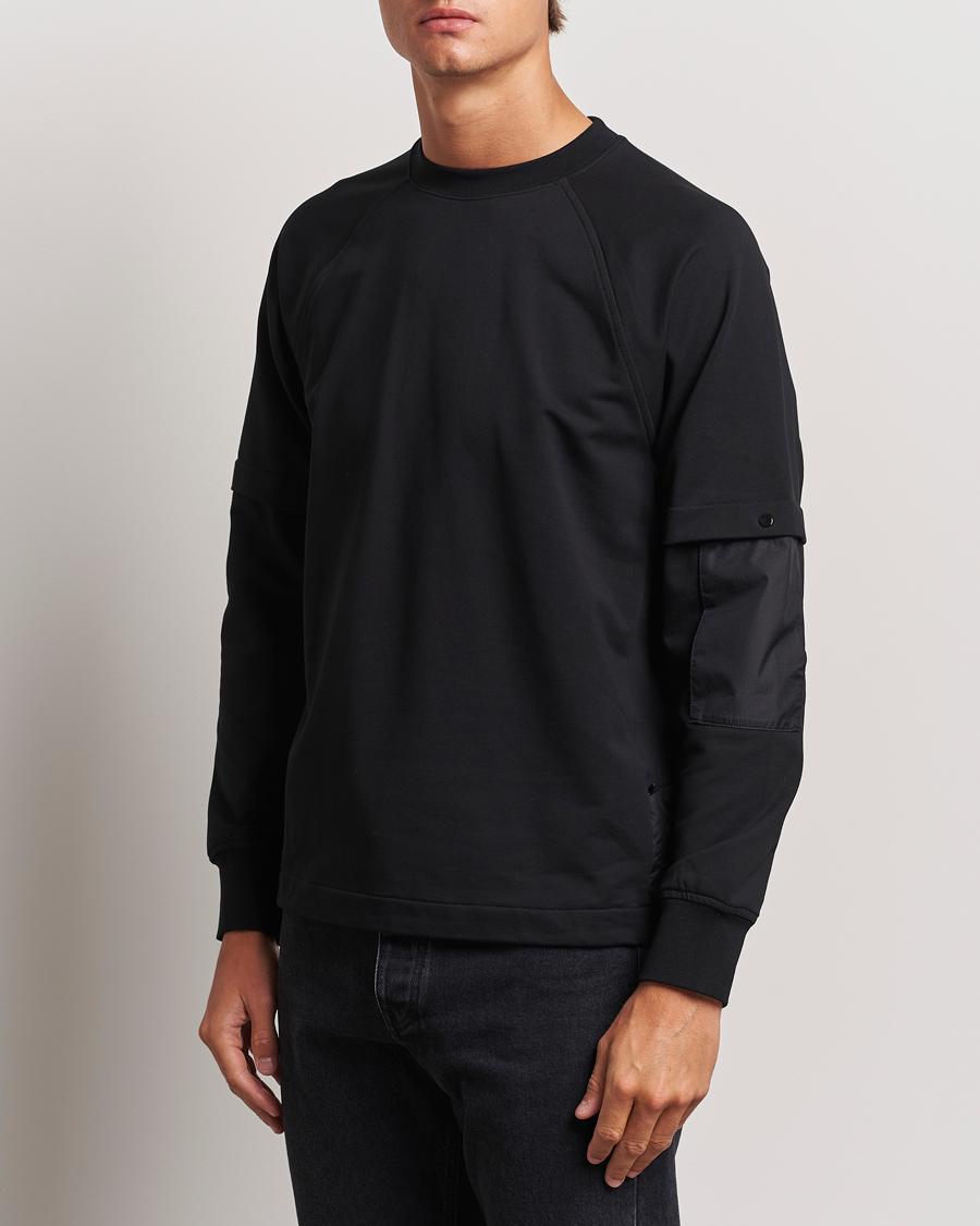 Uomini |  | C.P. Company | Metropolis Fleece Cotton Pertex Crew Neck Black