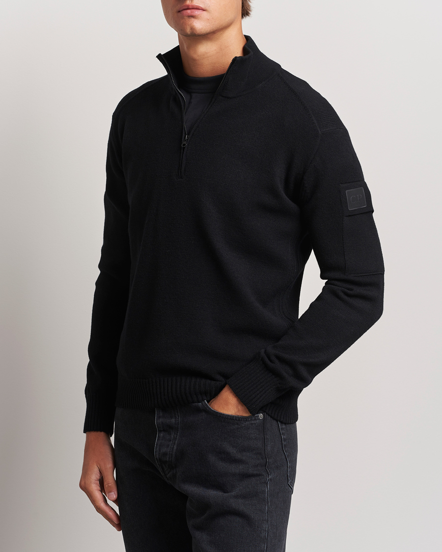 Uomini | Half-zip | C.P. Company | Metropolis Knitted Wool Half Zip Black