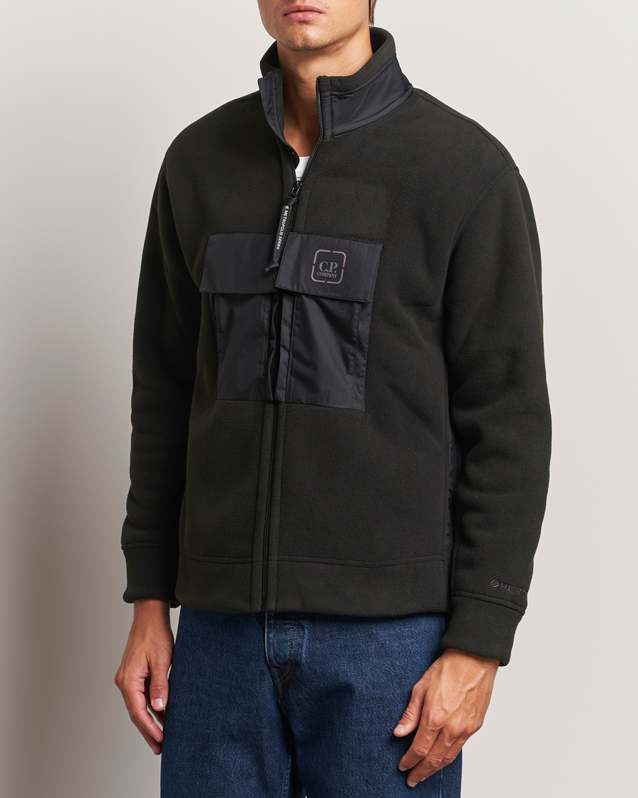 Uomini |  | C.P. Company | Metropolis Polar Fleece Pertex Zip Black